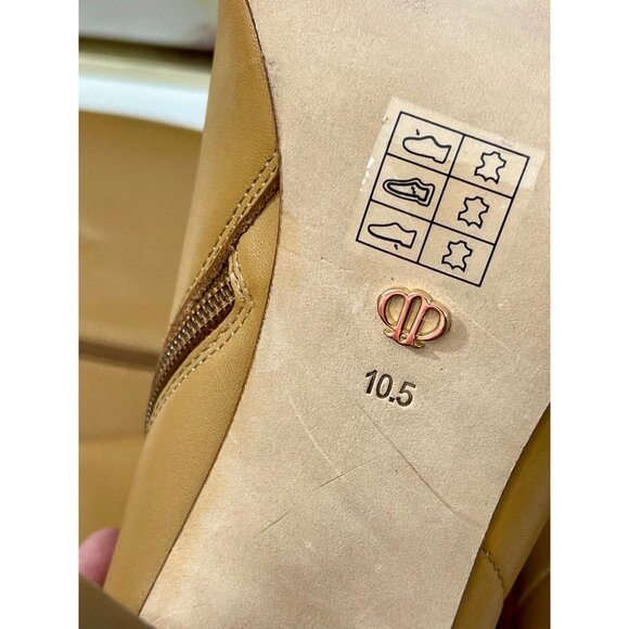 PAIGE Keely Tan Leather Knee-High Block Heel Boots, Side Zip Closure Size 10.5 - Picture 16 of 16